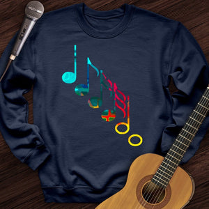 Colorful Music Notes Crewneck