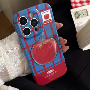 Apple Grid Patterned iPhone Case