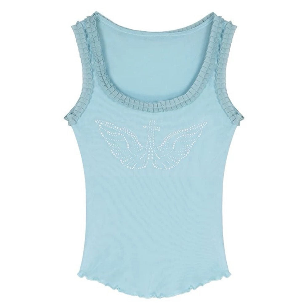 Rhinestone Angel Wings Tank Top