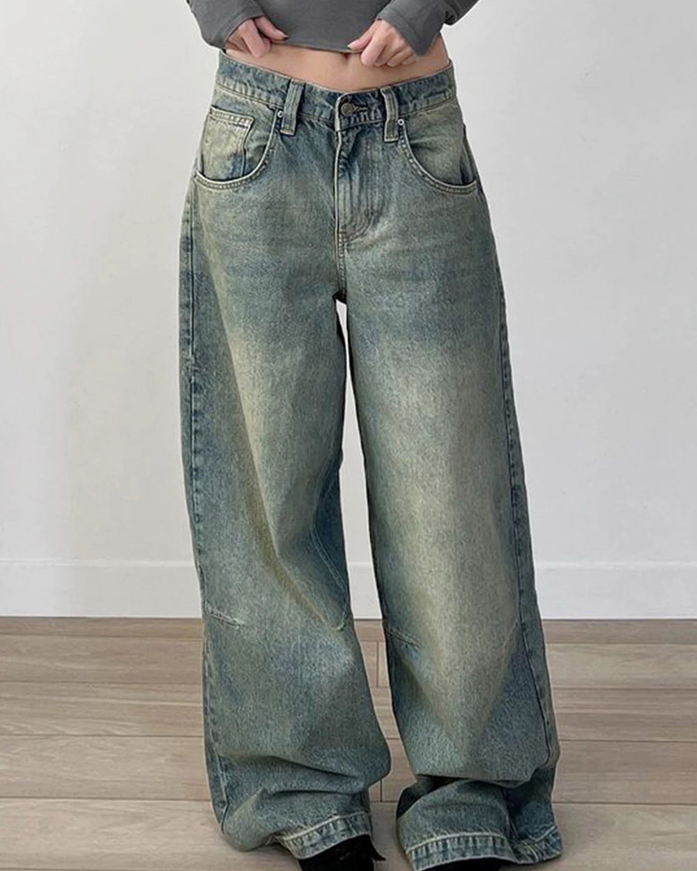 Skater Girl Washed Wide-Leg Jeans