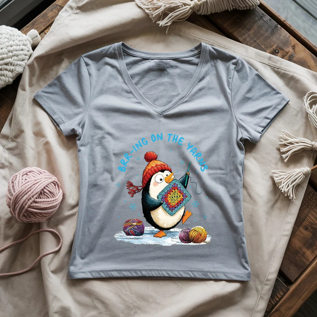 Brr-ing On The Yarns Lady V-neck