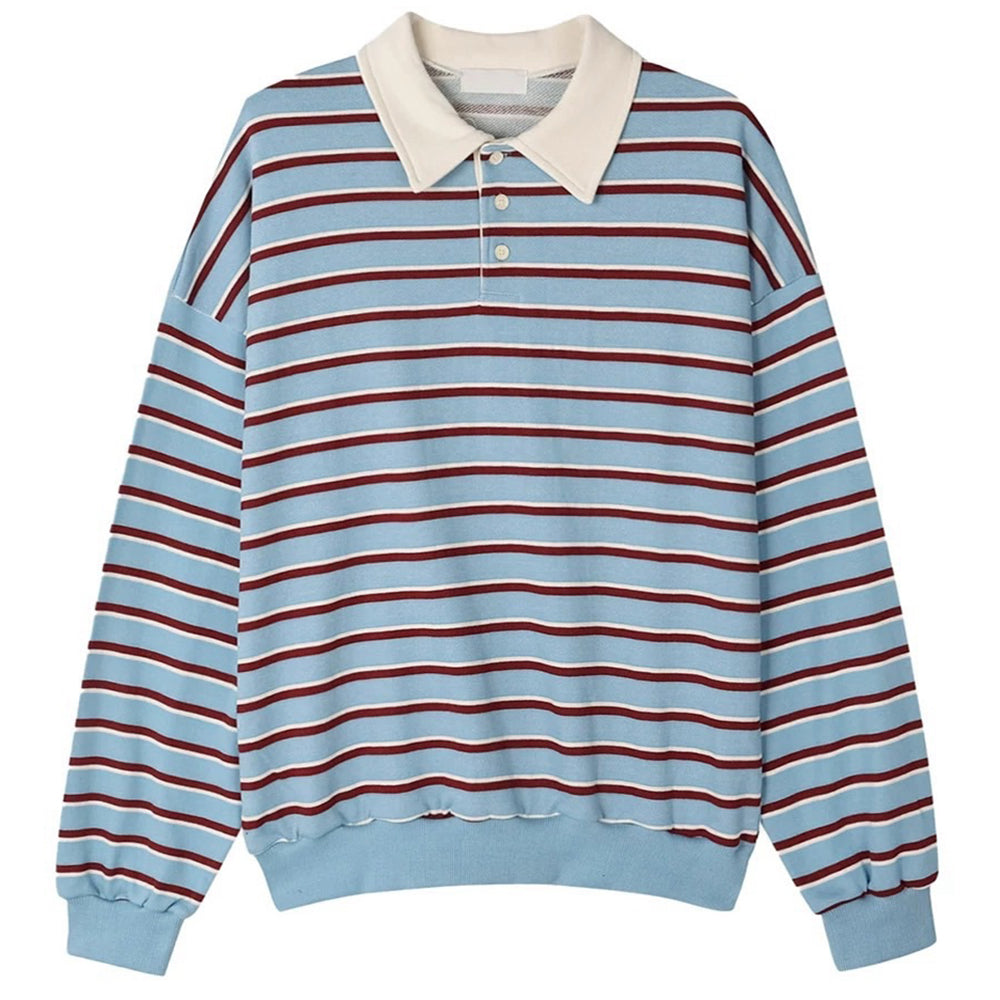 Bonjour Baby Stripe Polo Sweatshirt