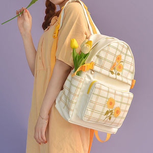 Sunflower Plaid Backpack