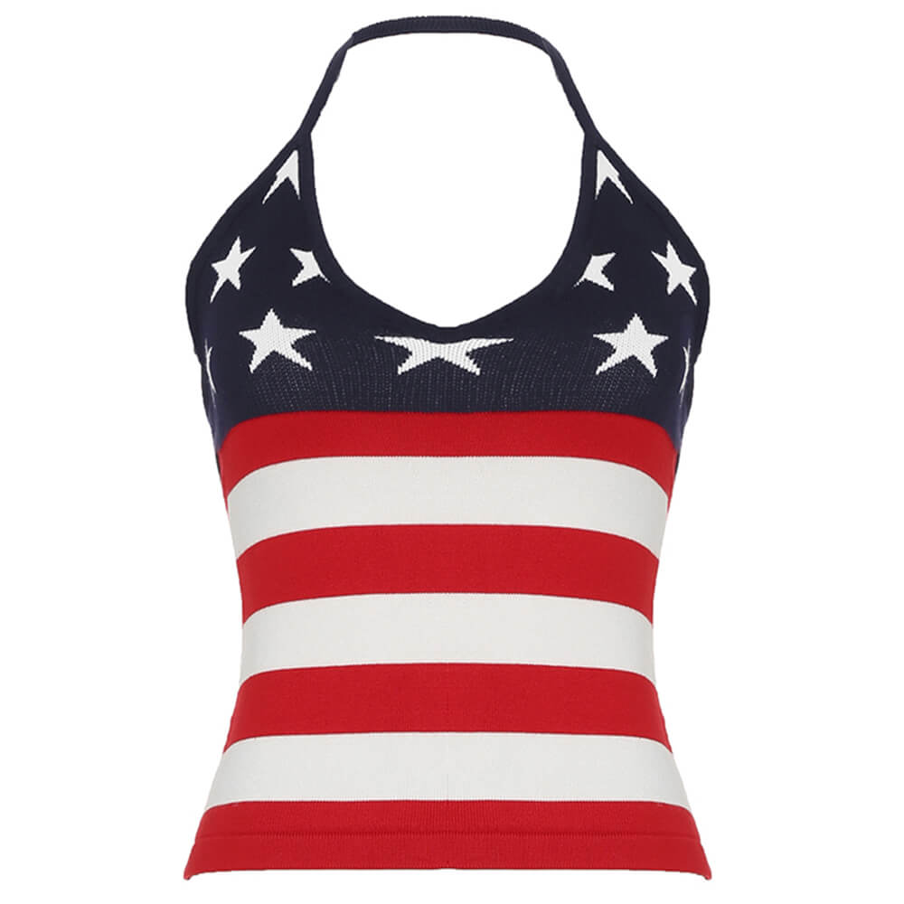 USA Stars & Stripes Halter Top