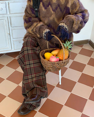 Academia Vintage Plaid Trousers