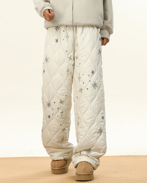 Warm Quilted Snowflake Pants