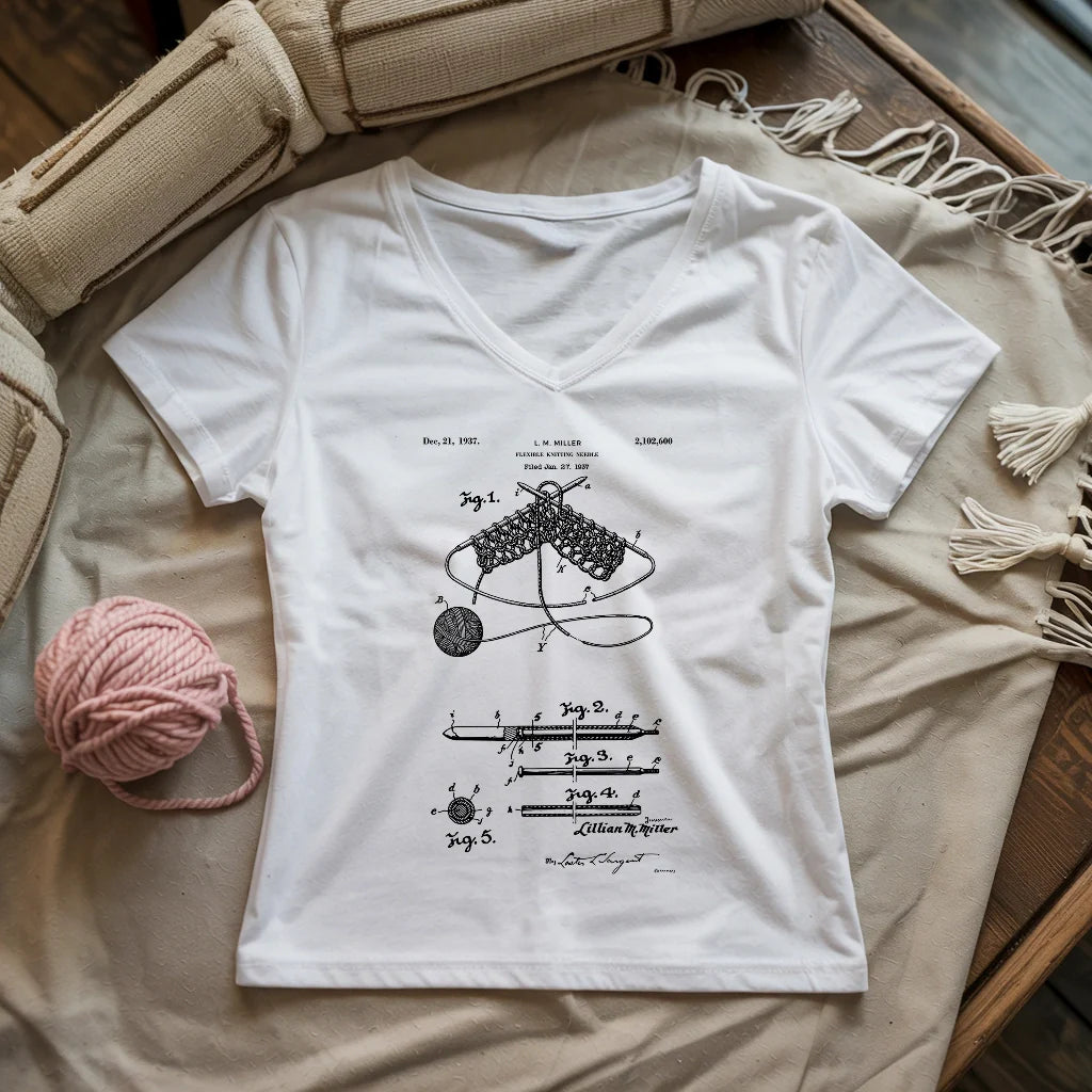 Vintage Knitting Pattern Lady V-neck