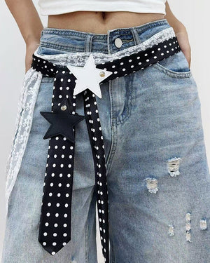Y2K Polka Dot Statement Ribbon Belt