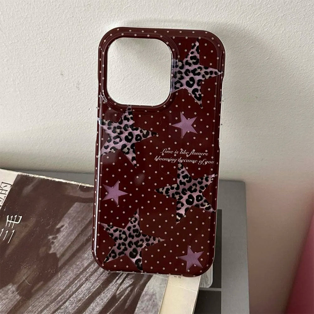 Y2K Star Leopard iPhone Case