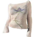 Y2K Lily Crochet Long Sleeve Top